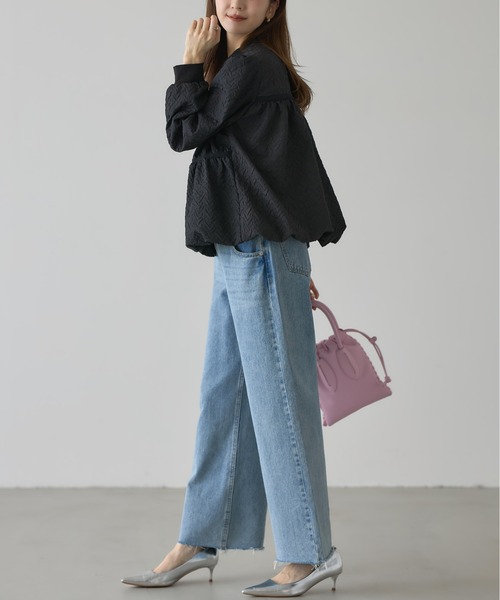 &. NOSTALGIA（アンドドットノスタルジア）の「【ZOZO限定】ふくれジャガードバルーンブルゾン（ブルゾン・レディース・アイボリー/ブラック・M）」の11枚目の写真