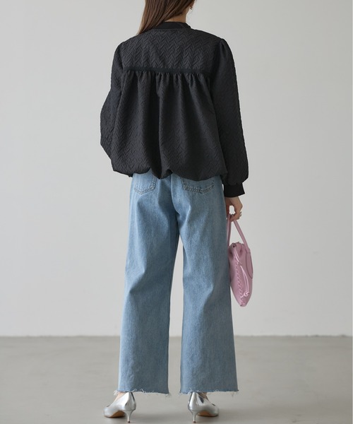 &. NOSTALGIA（アンドドットノスタルジア）の「【ZOZO限定】ふくれジャガードバルーンブルゾン（ブルゾン・レディース・アイボリー/ブラック・M）」の12枚目の写真