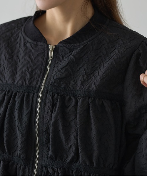 &. NOSTALGIA（アンドドットノスタルジア）の「【ZOZO限定】ふくれジャガードバルーンブルゾン（ブルゾン・レディース・アイボリー/ブラック・M）」の17枚目の写真