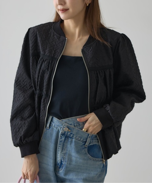 &. NOSTALGIA（アンドドットノスタルジア）の「【ZOZO限定】ふくれジャガードバルーンブルゾン（ブルゾン・レディース・アイボリー/ブラック・M）」の19枚目の写真