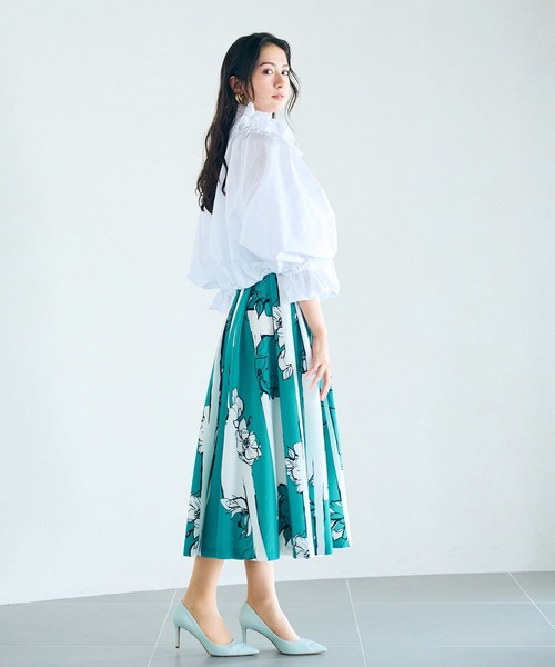 Audie a Muses(オーディアミューズ)の「メモリージップアップブラウス(シャツ/ブラウス・レディース・ブルー/オフホワイト/ブラック・FREE)」の10枚目の写真