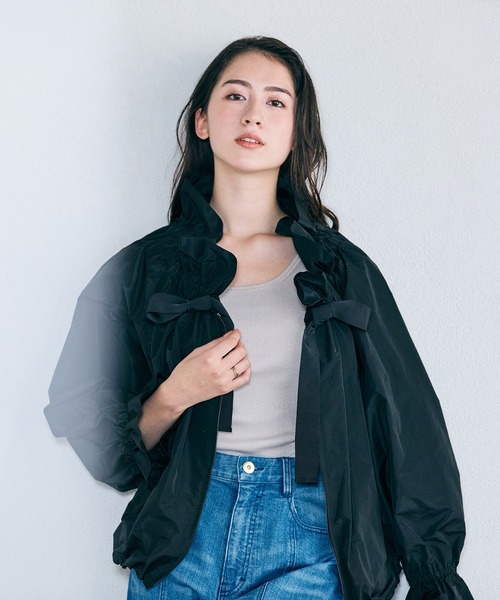 Audie a Muses(オーディアミューズ)の「メモリージップアップブラウス(シャツ/ブラウス・レディース・ブルー/オフホワイト/ブラック・FREE)」の12枚目の写真