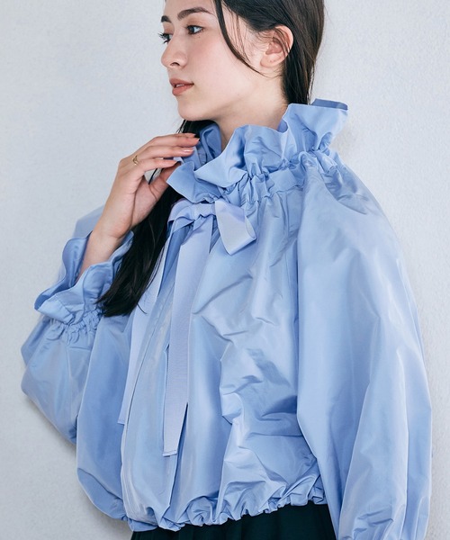 Audie a Muses(オーディアミューズ)の「メモリージップアップブラウス(シャツ/ブラウス・レディース・ブルー/オフホワイト/ブラック・FREE)」の18枚目の写真