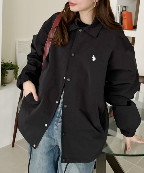 U.S. POLO ASSN.（ユーエスポロアッスン）の「U.S. POLO ASSN. ナイロン コーチジャケット（ブルゾン・レディース・ライトグレー/ネイビー/ブラック・M/L）」の19枚目の写真