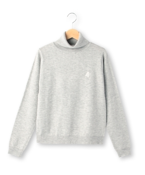 THE EMPORIUM（ジエンポリアム）の「ストレッチハイゲージタートルニット（ニット/セーター・レディース・グレー系1/グレー/ブルー/ホワイト・38/40）」の2枚目の写真