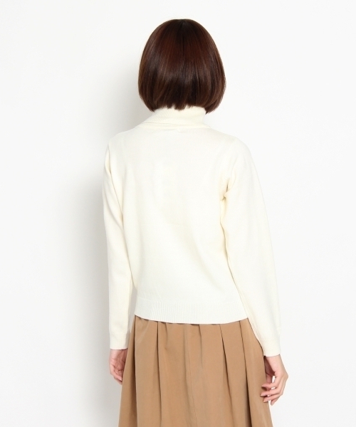 THE EMPORIUM（ジエンポリアム）の「ストレッチハイゲージタートルニット（ニット/セーター・レディース・グレー系1/グレー/ブルー/ホワイト・38/40）」の7枚目の写真