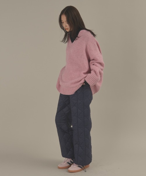 オーバーサイズVネックニット(ニット/セーター)|MERLOT(メルロー) オーバーサイズVネックニット(ニット/セーター)|MERLOT(メルロー)