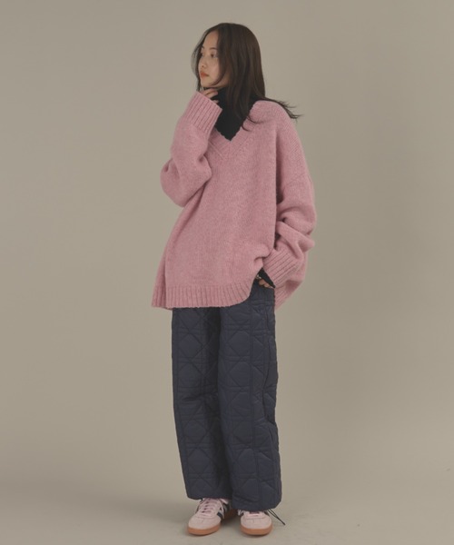 オーバーサイズVネックニット(ニット/セーター)|MERLOT(メルロー) オーバーサイズVネックニット(ニット/セーター)|MERLOT(メルロー)