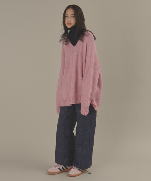 オーバーサイズVネックニット(ニット/セーター)|MERLOT(メルロー) オーバーサイズVネックニット(ニット/セーター)|MERLOT(メルロー)