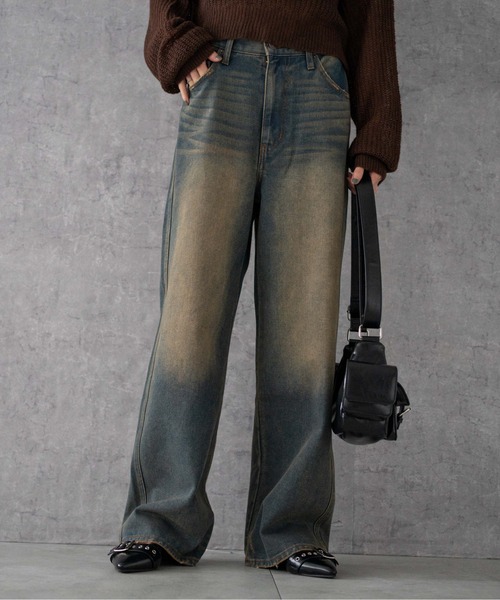 WEGO（ウィゴー）の「WEGO/【26年春 新色登場】ストレートデニムパンツ（デニムパンツ・レディース・ライトインディゴブルー/スカイブルー/ブラック系その他/ブラック/コバルトブルー/ダークブルー/インディゴブルー・SMALL/X-SMALL/LARGE/MEDIUM）」の6枚目の写真