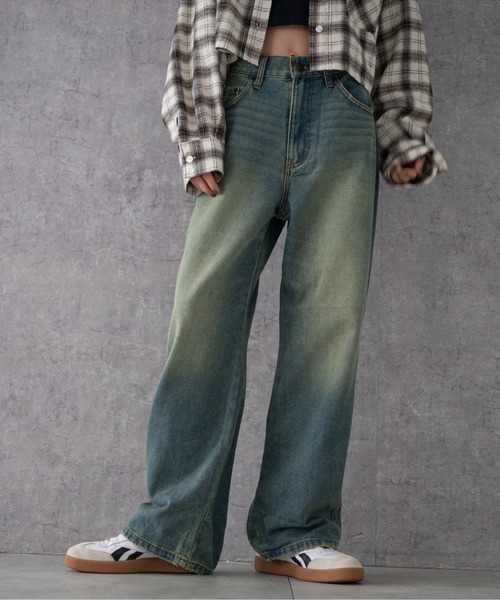 WEGO（ウィゴー）の「WEGO/【26年春 新色登場】ストレートデニムパンツ（デニムパンツ・レディース・ライトインディゴブルー/スカイブルー/ブラック系その他/ブラック/コバルトブルー/ダークブルー/インディゴブルー・SMALL/X-SMALL/LARGE/MEDIUM）」の21枚目の写真