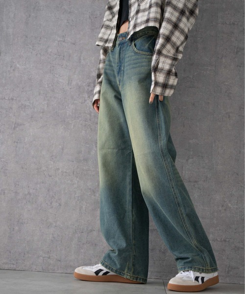 WEGO（ウィゴー）の「WEGO/【26年春 新色登場】ストレートデニムパンツ（デニムパンツ・レディース・ライトインディゴブルー/スカイブルー/ブラック系その他/ブラック/コバルトブルー/ダークブルー/インディゴブルー・SMALL/X-SMALL/LARGE/MEDIUM）」の22枚目の写真