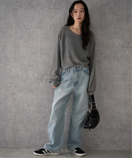 WEGO（ウィゴー）の「WEGO/【26年春 新色登場】ストレートデニムパンツ（デニムパンツ・レディース・ライトインディゴブルー/スカイブルー/ブラック系その他/ブラック/コバルトブルー/ダークブルー/インディゴブルー・SMALL/X-SMALL/LARGE/MEDIUM）」の19枚目の写真