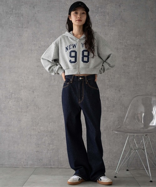 WEGO（ウィゴー）の「WEGO/【26年春 新色登場】ストレートデニムパンツ（デニムパンツ・レディース・ライトインディゴブルー/スカイブルー/ブラック系その他/ブラック/コバルトブルー/ダークブルー/インディゴブルー・SMALL/X-SMALL/LARGE/MEDIUM）」の16枚目の写真