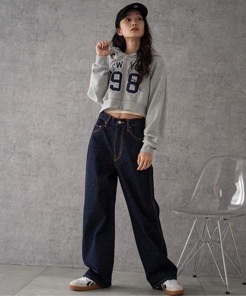 WEGO（ウィゴー）の「WEGO/【26年春 新色登場】ストレートデニムパンツ（デニムパンツ・レディース・ライトインディゴブルー/スカイブルー/ブラック系その他/ブラック/コバルトブルー/ダークブルー/インディゴブルー・SMALL/X-SMALL/LARGE/MEDIUM）」の18枚目の写真