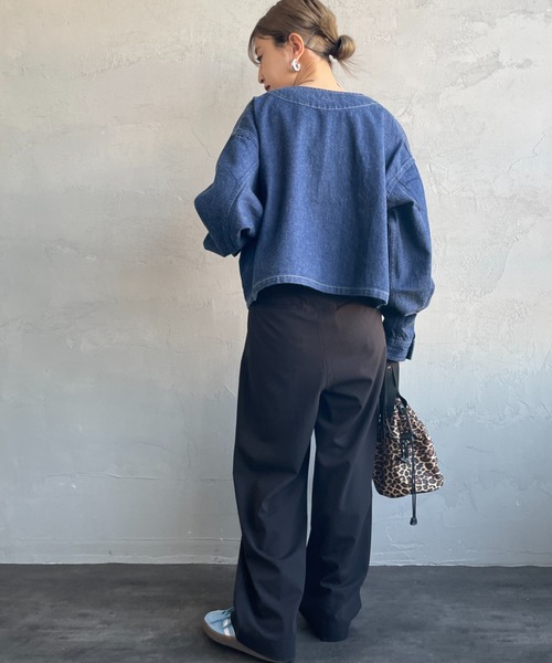 DANTON（ダントン）の「[DANTON/ダントン] 11oz ショート丈ノーカラーデニムジャケット（ノーカラージャケット・レディース・インディゴブルー・38）」の11枚目の写真