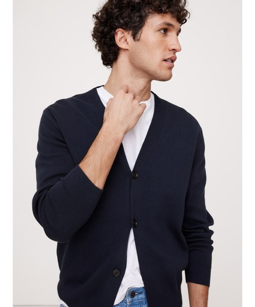 Banana Republic(バナナリパブリック)の「リラックス コットン カーディガンセーター◆(カーディガン/ボレロ・メンズ・アイボリー/ブラック/ネイビー・S/M/L/XL)」の1枚目の写真