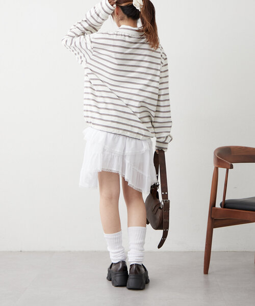 w closet（ダブルクローゼット）の「ボーダーポロT（Tシャツ/カットソー・レディース・パープル/ブルー/アイボリー・FREE）」の22枚目の写真