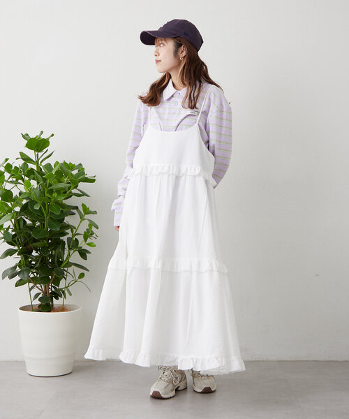 w closet（ダブルクローゼット）の「ボーダーポロT（Tシャツ/カットソー・レディース・パープル/ブルー/アイボリー・FREE）」の8枚目の写真