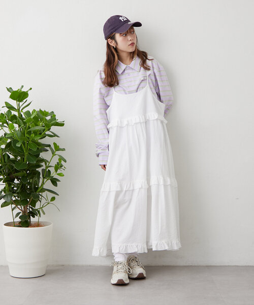 w closet（ダブルクローゼット）の「ボーダーポロT（Tシャツ/カットソー・レディース・パープル/ブルー/アイボリー・FREE）」の9枚目の写真