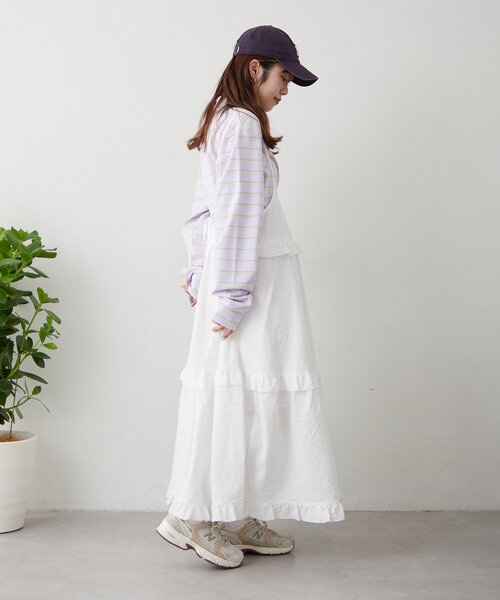 w closet（ダブルクローゼット）の「ボーダーポロT（Tシャツ/カットソー・レディース・パープル/ブルー/アイボリー・FREE）」の10枚目の写真