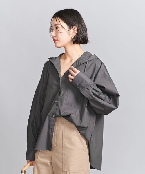 BEAUTY&YOUTH UNITED ARROWS（ビューティーアンドユースユナイテッドアローズ）の「フード ボリュームシャツ（シャツ/ブラウス・レディース・ホワイト/ダークグレー/ライトブルー/コバルトブルー・S/M）」の2枚目の写真