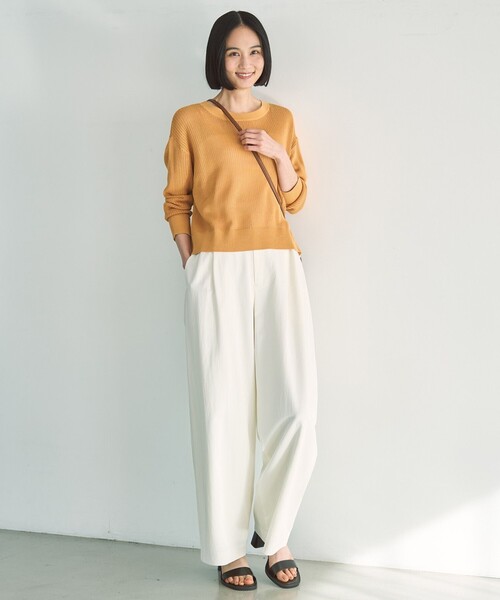 UNFILO(アンフィーロ)の「メッシュ クロップドニット(ニット/セーター・レディース・ベージュ系/シルバー系/ブルー系/ネイビー系/こしょう色系・SMALL/MEDIUM)」の8枚目の写真