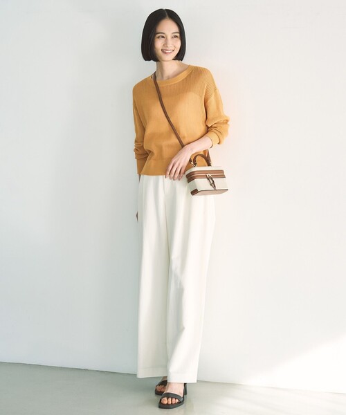 UNFILO(アンフィーロ)の「メッシュ クロップドニット(ニット/セーター・レディース・ベージュ系/シルバー系/ブルー系/ネイビー系/こしょう色系・SMALL/MEDIUM)」の9枚目の写真