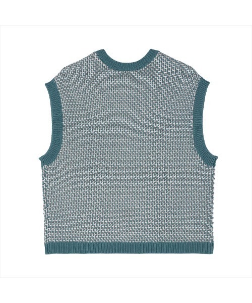 TOKYO SHIRTS（トウキョウシャツ）の「鹿の子フレンチ レディースニットベスト（ベスト・レディース・ライトグレー/グリーン・M/L）」の9枚目の写真