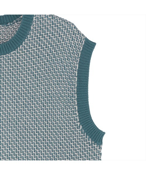 TOKYO SHIRTS（トウキョウシャツ）の「鹿の子フレンチ レディースニットベスト（ベスト・レディース・ライトグレー/グリーン・M/L）」の11枚目の写真