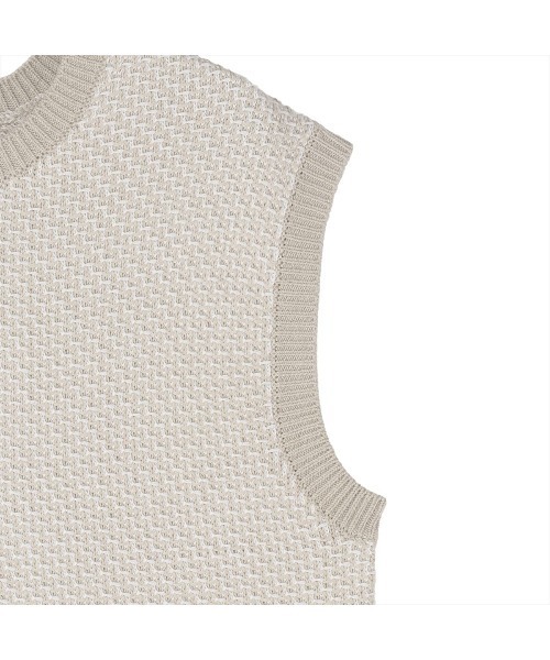 TOKYO SHIRTS（トウキョウシャツ）の「鹿の子フレンチ レディースニットベスト（ベスト・レディース・ライトグレー/グリーン・M/L）」の4枚目の写真