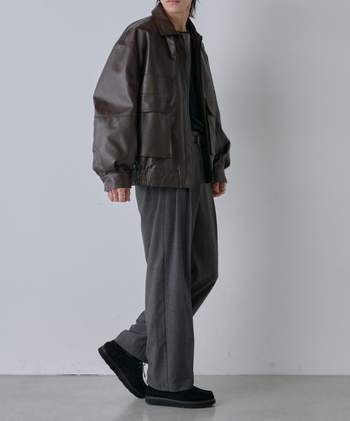 COLONY 2139(コロニートゥーワンスリーナイン)の「TRPUミッドライズ2タックスラックス(スラックス・メンズ・グレー/ブラック・MEDIUM/LARGE)」の13枚目の写真