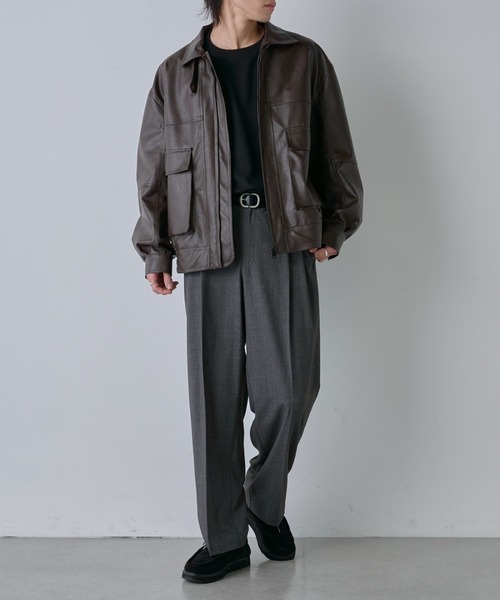 COLONY 2139(コロニートゥーワンスリーナイン)の「TRPUミッドライズ2タックスラックス(スラックス・メンズ・グレー/ブラック・MEDIUM/LARGE)」の10枚目の写真