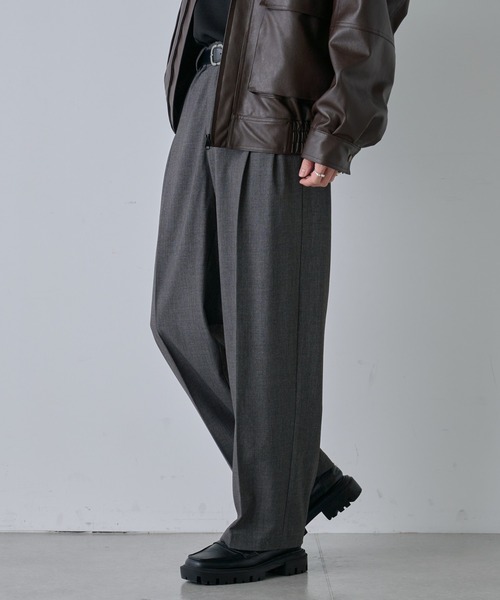 COLONY 2139(コロニートゥーワンスリーナイン)の「TRPUミッドライズ2タックスラックス(スラックス・メンズ・グレー/ブラック・MEDIUM/LARGE)」の3枚目の写真