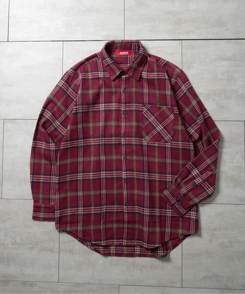 別注【Healthknit Product】Vintage-like check flannel shirt