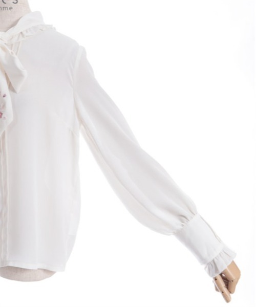 axes femme（アクシーズファム）の「サクラ刺繍リボンブラウス（シャツ/ブラウス・レディース・ピンク/ネイビー/キナリ・FREE）」の18枚目の写真