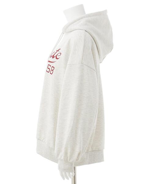 INGNI（イング）の「ベースボールロゴパーカーチュニック（パーカー・レディース・ブラック×グレー/ベージュ系その他/ベージュ系その他2/レッド系・M）」の12枚目の写真