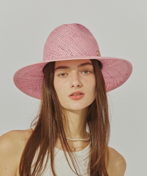 Chapeau d' O シャポードオー ラフィア 麦わら帽子 細紐 Chapeau d' O Raffia Visor Sun Hat | 56cm～58cm(97) BLACK (01