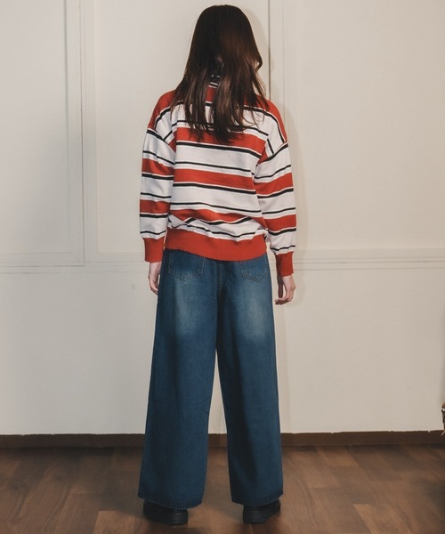 madrepadre(マドレパドレ)の「ワイドストレートメンズライクデニムパンツ(デニムパンツ・レディース・ネイビー・MEDIUM/LARGE)」の6枚目の写真