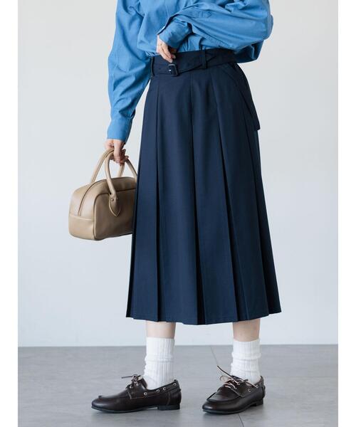 Lugnoncure（ルノンキュール）の「ボックスプリーツスカート《2025spring catalog item》（スカート・レディース・ブラウン/ネイビー/グレー・F）」の3枚目の写真