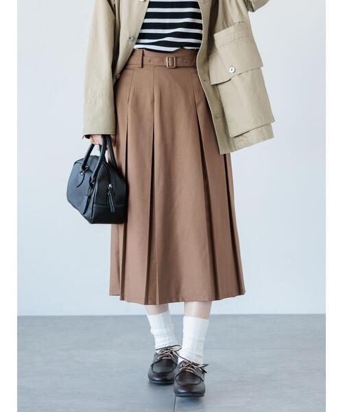 Lugnoncure（ルノンキュール）の「ボックスプリーツスカート《2025spring catalog item》（スカート・レディース・ブラウン/ネイビー/グレー・F）」の4枚目の写真