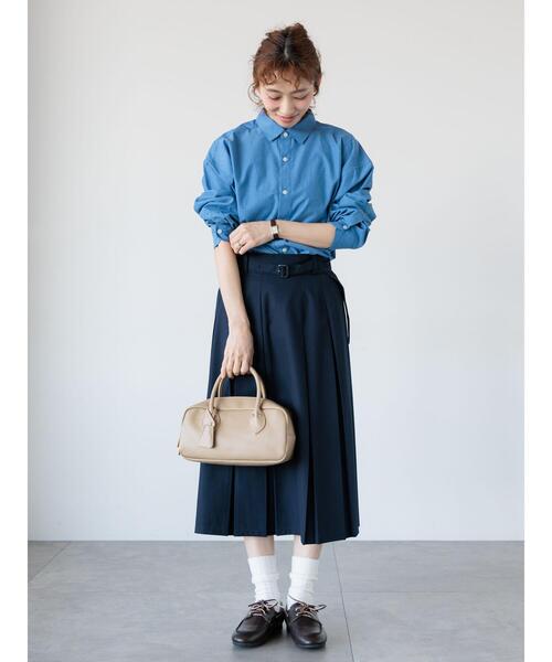 Lugnoncure（ルノンキュール）の「ボックスプリーツスカート《2025spring catalog item》（スカート・レディース・ブラウン/ネイビー/グレー・F）」の8枚目の写真