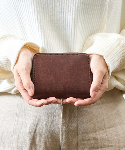 A_W アウ / ROUND ZIP PURSE プエブロレザーラウンドジップ二つ折り