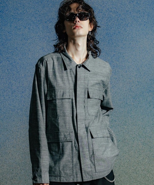CRIMIE（クライミー）の「JUNGLE FATIGUE CHAMBRAY JACKET（カバーオール・メンズ・ネイビー/ブラック・M/S/XXL/XL/L）」の2枚目の写真