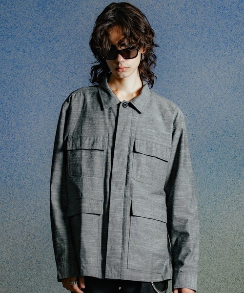 CRIMIE（クライミー）の「JUNGLE FATIGUE CHAMBRAY JACKET（カバーオール・メンズ・ネイビー/ブラック・M/S/XXL/XL/L）」の10枚目の写真