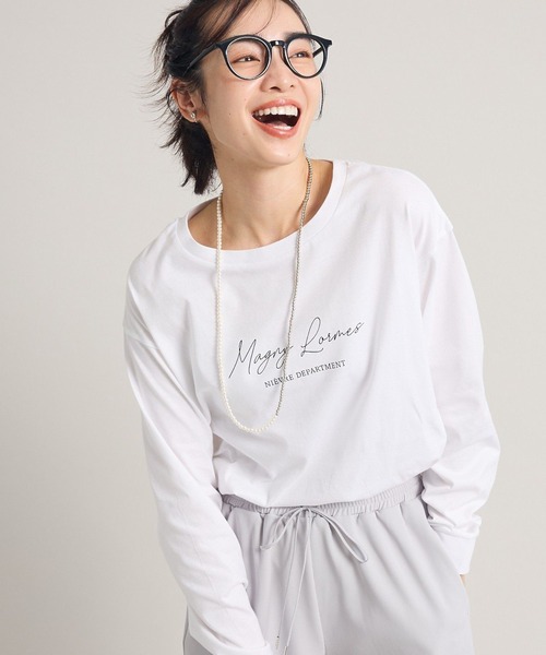 Green　Parks（グリーンパークス）の「BEST PRICE アソート長袖ロゴTシャツ（Tシャツ/カットソー・レディース・ブラック/ブルー/グリーン/ダークグレー・FREE）」の2枚目の写真