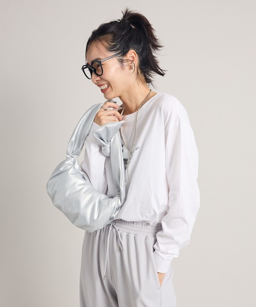 Green　Parks（グリーンパークス）の「BEST PRICE アソート長袖ロゴTシャツ（Tシャツ/カットソー・レディース・ブラック/ブルー/グリーン/ダークグレー・FREE）」の9枚目の写真