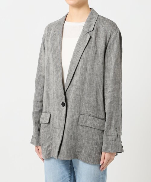 グレー ジャケット　Spick &span 38 リネン100 再値下げ中 追加》リネンエアリージャケット（テーラードジャケット