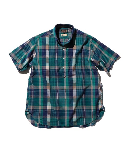 BEAMS PLUS(ビームスプラス)の「イカット マドラス プルオーバー ボタンダウン シャツ クラシック フィット(シャツ/ブラウス・メンズ・ブルー/ホワイト/イエロー・S/M/XL/L)」の2枚目の写真