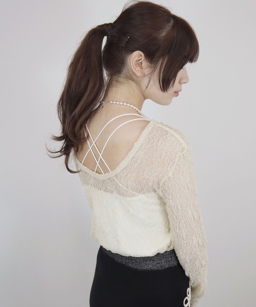 Reurie'（レウリィ）の「【ZOZO限定】シャーリングレーストップス